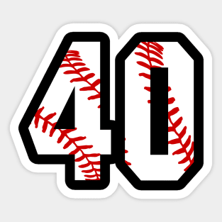 Baseball Number 40 #40 Baseball Shirt Jersey Favorite Player Biggest Fan Sticker